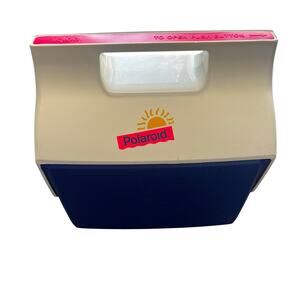 Vintage Polaroid x Igloo MiniMate Film Cooler | Retro 90s Blue White Pink